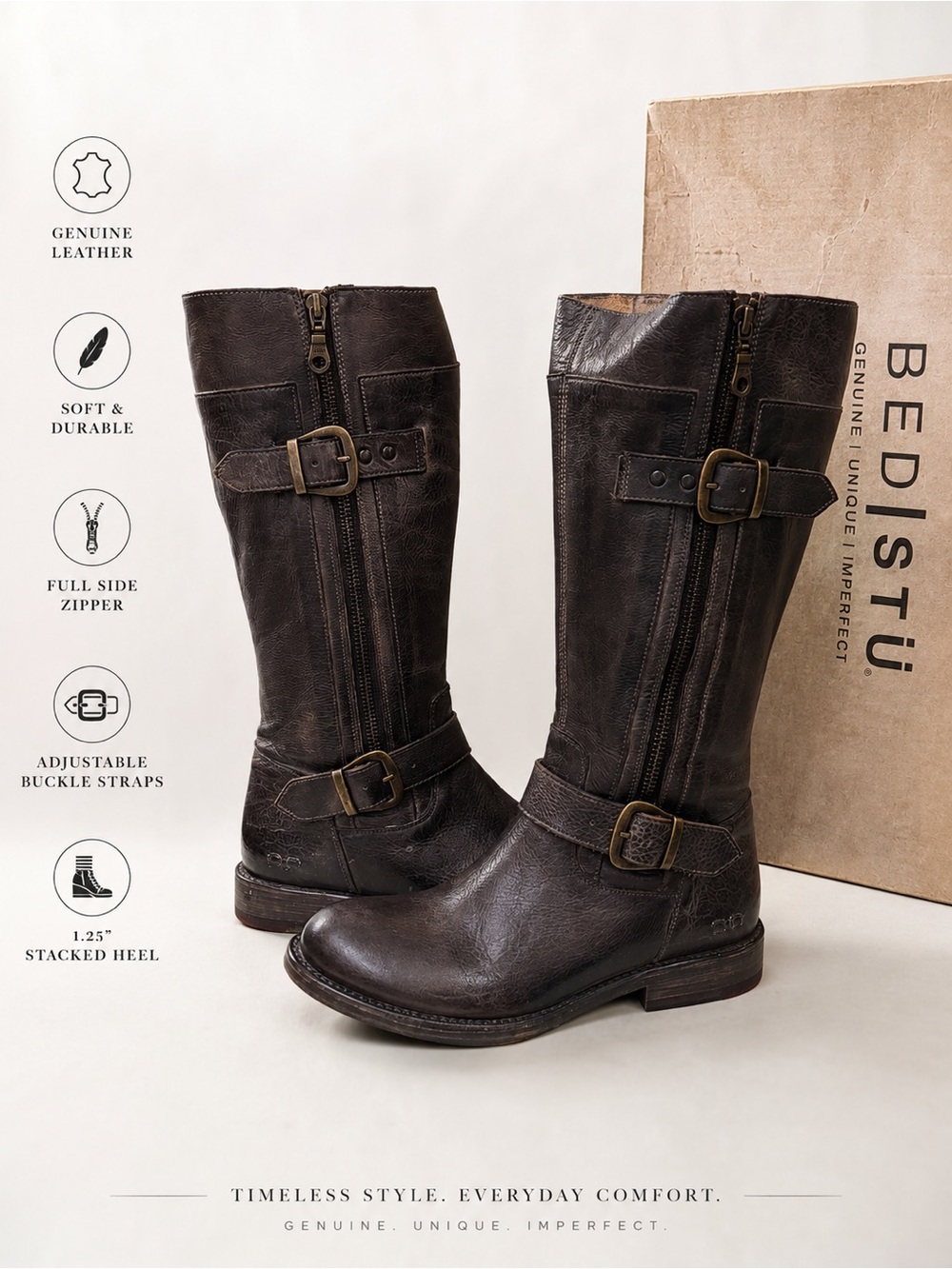 BED|STU ARTISANAL HAND CRAFTED GOGO LUG  Mid-Calf  BOOT